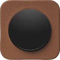 Berker R.1, Рамка: коричневый. Вставка: черный. Кожа тисненая