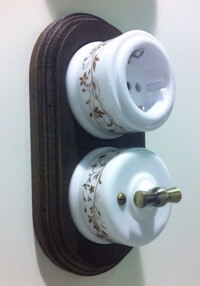 Выключатель и розетка Лизетта Декор, Керамика,  Цвет: D 6/2