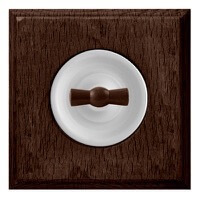 Bironi, серия Шедель, Цвет рамки: Винтаж, Цвет накладки: Белый, Цвет ручки: Старое дерево