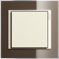 Gira Event Clear. Цвет рамки: Коричневый; Цвет вставки и клавиши: Кремовый глянцевый