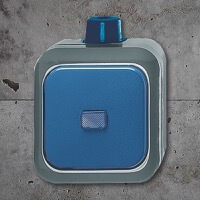 Выключатель ABB, Busch-Duro 2000 AP, Цвет: Серо-синий