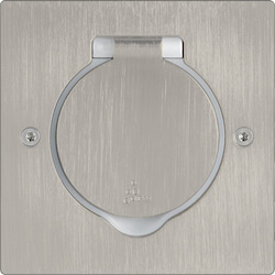 Legrand, DLP IP 44, Встраиваемый розеточный блок, цвет - нержавеющая сталь, форма - квадратная.