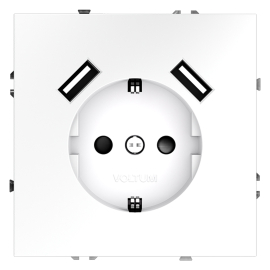 Электрическая розетка с зарядкой USB A+A, 3.2А
S70,  USB type-A 5V,  Электр. с USB,  двойная,   цвет - белый матовый,  пластмасса,  VLS040402,  Voltum
 - PULSAL.RU