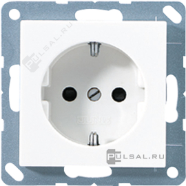 Розетка
ECO profi и ECO profi Standart,  ECO profi design (ECO Profi Deco),  со шторками,  с заземлением,  одинарная,  безвинтовые клеммы,   цвет - белый,  пластмасса,  EP1420KIWW,  EP 1420 KI WW,  JUNG
 - PULSAL.RU