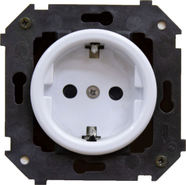 Розетка
Шедель,  без шторок,  с заземлением,  одинарная,  винтовые клеммы,   цвет - белый,  пластмасса,  B3-101-21,  Bironi
 - PULSAL.RU