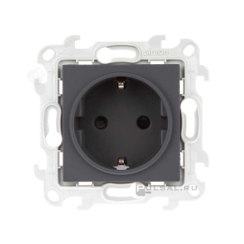 Розетка
Simon 24 Harmonie,  со шторками,  с заземлением,  одинарная,  безвинтовые клеммы,   цвет - графит,  пластмасса,  2450432-038,  Simon
 - PULSAL.RU