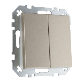 Кнопка Н.О.
Epsilon,  Retro Liregus,  двухклавишный,   цвет - шампань,  пластмасса,  IIJ5.10-203-01.E/Ch,  28-3002,  LIREGUS
 - PULSAL.RU