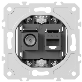 Механизм розетки TV c RJ45 cat6
A07 NATURAL,  A07,  A07 WAVE,  S08,  A07 NATURAL ROUND,  телевизионная (TV),  одинарная,  DB36200,  Donel
 - PULSAL.RU