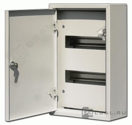 Щит 400х250х120, ЩРН-18 с замком, ЩРН, навесной, IP 31,  модулей - 18, металл,  цвет - серый, 30207DEK, Dekraft - PULSAL.RU