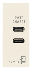 Зарядка USB type-C+C, 3А с быстрой зарядкой
Linea,  USB type-C 5V,  двойная,   цвет - бежевый матовый Canvas,  пластмасса,  30292.CCC VIM,  30292.CCC,  Vimar
 - PULSAL.RU