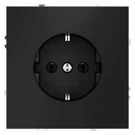 Розетка
S70,  без шторок,  с заземлением,  одинарная,  безвинтовые клеммы,   цвет - черный матовый,  пластмасса,  VLS040108,  Voltum
 - PULSAL.RU