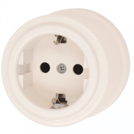 Розетка
Лизетта,  без шторок,  с заземлением,  одинарная,  винтовые клеммы,   цвет - слоновая кость,  пластмасса,  B1-101-211N,  Bironi
 - PULSAL.RU