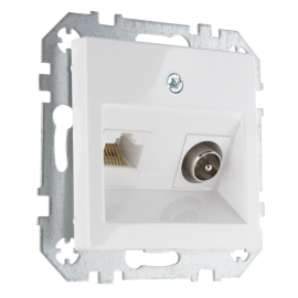 Розетка одиночная TV+RJ45
Epsilon,  Retro Liregus,  телевизионная (TV),  одинарная,   цвет - белый,  пластмасса,  ITVKL-1-01.E/B,  28-023,  LIREGUS
 - PULSAL.RU