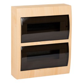 Щит распределительный навесной ЩРН-П-24 светлое дерево IP41 EKF PROxima, PROxima BOX, навесной, IP 41,  модулей - 24, пластмасса,  цвет - светлое дерево, pb40-n-24-light, EKF - PULSAL.RU