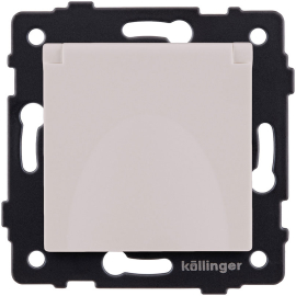 Розетка электрическая Aspekt, Eleganz, Reflex, с крышкой, с заземлением, одинарная, винтовые клеммы