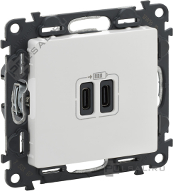 Розетка USB type-C, 3.0А
Valena Life,  USB type-C 5V,  двойная,   цвет - белый,  пластмасса,  753107,  7 531 07,  Legrand
 - PULSAL.RU
