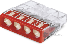 Клемма компактная с пастой для алюминиевых проводников 0,5-2,5 мм2 на 4 проводника
WAGO,   серия - 2273
- PULSAL.RU