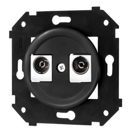 Розетка оконечная
Шедель Бриз,  телевизионная (TV),  двойная,   цвет - черный,  пластмасса,  B3-306-23,  Bironi
 - PULSAL.RU