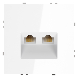 Розетка компьютерная RJ45 Cat.6 (UTP)
S70,  двойная,   цвет - белый глянцевый,  пластмасса,  VLS060201,  Voltum
 - PULSAL.RU