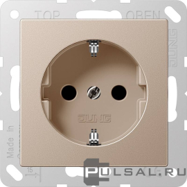 Розетка
ECO profi и ECO profi Standart,  ECO profi design (ECO Profi Deco),  без шторок,  с заземлением,  одинарная,  безвинтовые клеммы,   цвет - шампань,  пластмасса,  EP1420CH,  EP 1420 CH,  JUNG
 - PULSAL.RU