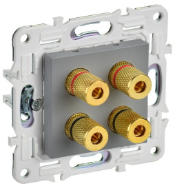 Розетка акустическая
Skandy,  2 пары,   цвет - серый,  пластмасса,  SK-S40-K03,  IEK
 - PULSAL.RU