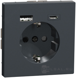 Розетка USB A+C, 2.4А с электрической розеткой
D-Life,  USB type-C 5V,  USB type-A 5V,  Электр. с USB,  двойная,   цвет - антрацит,  пластмасса,  MTN2367-6034,  MEG2367-6034,  Merten
 - PULSAL.RU