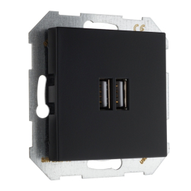 Розетка USB type-A+А, 3,4А
Epsilon,  Retro Liregus,  USB type-A 5V,  двойная,   цвет - черный матовый,  пластмасса,  IUK-2-01.R/SWM,  LIREGUS
 - PULSAL.RU