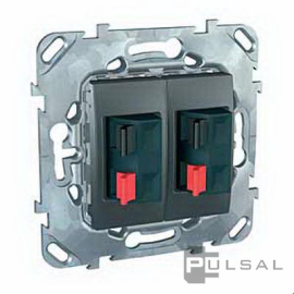 Розетка акустическая
Unica Quadro,  Unica Top,  Unica Class,  2 пары,   цвет - графит,  пластмасса,  MGU5.8787.12ZD,  Schneider Electric
 - PULSAL.RU