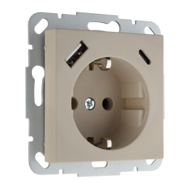 Розетка USB A+C, 3.4А с электрической розеткой
Epsilon,  Retro Liregus,  USB type-C 5V,  USB type-A 5V,  двойная,   цвет - кремовый матовый,  пластмасса,  IUK-3-01.R/ONC,  LIREGUS
 - PULSAL.RU