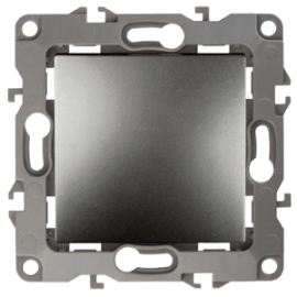 Выключатель
Эра 12,  одноклавишный,  без подсветки,   цвет - графит,  пластмасса,  Б0019272,  12-1001-12,  ЭРА
 - PULSAL.RU