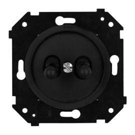 Кнопка тумблерная
Шедель Бриз,  двухклавишный,   цвет - черный матовый,  пластмасса,  B3-232-23M-PB,  Bironi
 - PULSAL.RU