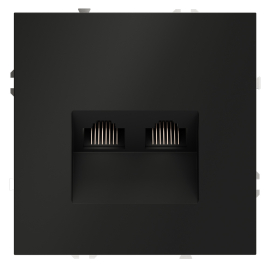 Розетка компьютерная RJ45 Cat.6 (UTP)
S70,  двойная,   цвет - черный матовый,  пластмасса,  VLS060208,  Voltum
 - PULSAL.RU