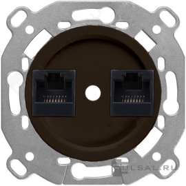Розетка телефон + компьютер (RJ11 + RJ45)
Шедель,  двойная,   цвет - коричневый,  пластмасса,  B3-303-22,  Bironi
 - PULSAL.RU