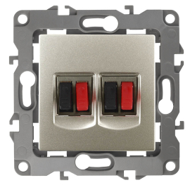 Розетка акустическая
Эра 12,  2 пары,   цвет - шампань,  пластмасса,  Б0027464,  12-3112-04,  ЭРА
 - PULSAL.RU