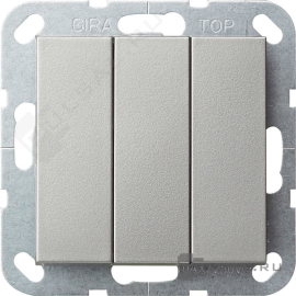 Кнопка Н.О.
E2,  трехклавишный,   цвет - нержавеющая сталь,  пластмасса,  2844600,  2844 600,  Gira
 - PULSAL.RU