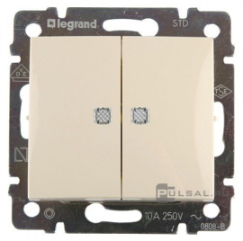 Выключатель
Valena,  двухклавишный,  с подсветкой,   цвет - слоновая кость,  пластмасса,  774328,  7 743 28,  Legrand
 - PULSAL.RU