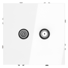 Розетка TV-SAT
S70,  телевизионная (TV),  спутниковая (SAT),  двойная,   цвет - белый глянцевый,  пластмасса,  VLS060401,  Voltum
 - PULSAL.RU