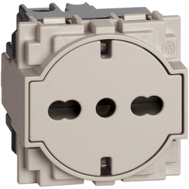 Розетка с плоской панелью
Living Now,  со шторками,  с заземлением,  одинарная,  винтовые клеммы,   цвет - песочный,  пластмасса,  KM4140A16F,  BTicino
 - PULSAL.RU