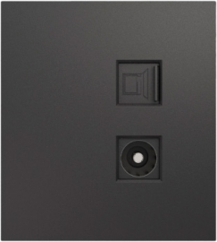 Розетка оконечная TV+RJ45 
Miele Strong,  телевизионная (TV),  одинарная,   цвет - графит,  пластмасса,  KR-78-0722-6,  Kranz
 - PULSAL.RU