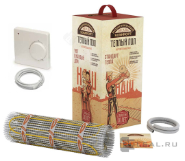Нагревательный мат с терморегулятором,  Национальный комфорт 2НК,   площадь - 1.5 м.кв.,   мощность - 225 Вт.,  под плитку, под ламинат и паркет,  двужильный,  2228656,  100035778300,  Национальный комфорт - PULSAL.RU