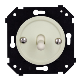 Выключатель
Шедель Бриз,  одноклавишный,  без подсветки,   цвет - слоновая кость матовый,  пластмасса,  B3-230-211M,  Bironi
 - PULSAL.RU