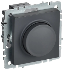 Светорегулятор (диммер) 10-600 Вт/ВА, для LED 3-150 Вт/ВА
BRITE,  поворотно-нажимной,  с возможностью управления с 2-х мест,  лампы накаливания и галогенные 220В (R),  лампы с индукционным (обмоточным) трансформ.(L),  лампы с электронным (емкостным) трансформ.(C),  диммируемые лампы LED 220В (LEDi тип L),  диммируемые лампы LED 220В (LEDi тип C),   цвет - графит,  пластмасса,  BR-D20-0600-K53,  IEK
 - PULSAL.RU