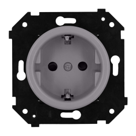 Розетка
Шедель Бриз,  без шторок,  с заземлением,  одинарная,  винтовые клеммы,   цвет - титан матовый,  пластмасса,  B3-101-26M,  Bironi
 - PULSAL.RU