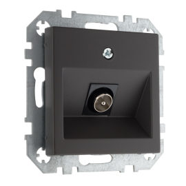 Розетка оконечная (F-разъем)
Epsilon,  Retro Liregus,  телевизионная (TV),  одинарная,   цвет - черно-коричневый матовый,  пластмасса,  ITVL-1-01.R/ON59,  29-232,  LIREGUS
 - PULSAL.RU