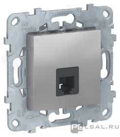 Розетка телефонная RJ11
Unica New Pure,  Unica New Studio,  одинарная,   цвет - алюминий,  пластмасса,  NU549230,  Schneider Electric
 - PULSAL.RU