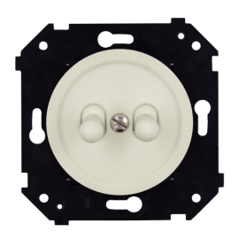 Кнопка тумблерная
Шедель Бриз,  двухклавишный,   цвет - слоновая кость матовый,  пластмасса,  B3-232-211M-PB,  Bironi
 - PULSAL.RU