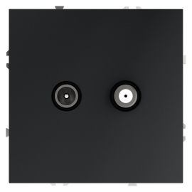 Розетка TV-SAT
S70,  телевизионная (TV),  спутниковая (SAT),  двойная,   цвет - графит,  пластмасса,  VLS060407,  Voltum
 - PULSAL.RU