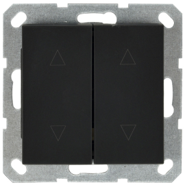 Выключатель для жалюзи двухклавишный
R1,  R2,  R3,  без фиксации,  без подсветки,   цвет - черный матовый,  пластмасса,  83028PB,  Wedder
 - PULSAL.RU