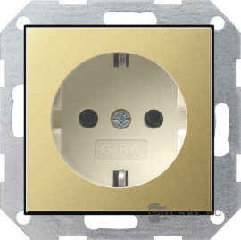 Розетка
ClassiX,  ClassiX Art,  без шторок,  с заземлением,  одинарная,  безвинтовые клеммы,   цвет - латунь,  металл,  0188614,  0188 614,  Gira
 - PULSAL.RU