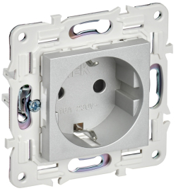 Розетка
Skandy,  со шторками,  с заземлением,  одинарная,  безвинтовые клеммы,   цвет - серебряный,  пластмасса,  SK-R14-16-1-K23,  IEK
 - PULSAL.RU